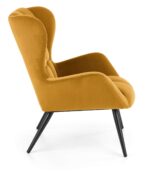 Fotel wypoczynkowy TYRION 75 cm musztardowy velvet do salonu - obrazek 2