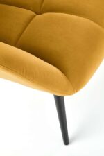 Fotel wypoczynkowy TYRION 75 cm musztardowy velvet do salonu - obrazek 5