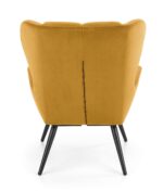 Fotel wypoczynkowy TYRION 75 cm musztardowy velvet do salonu - obrazek 8