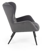 Fotel wypoczynkowy TYRION 75 cm popielaty velvet do salonu - obrazek 3