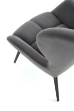Fotel wypoczynkowy TYRION 75 cm popielaty velvet do salonu - obrazek 5