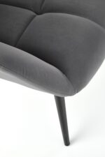 Fotel wypoczynkowy TYRION 75 cm popielaty velvet do salonu - obrazek 6