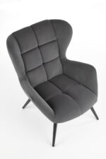 Fotel wypoczynkowy TYRION 75 cm popielaty velvet do salonu - obrazek 8