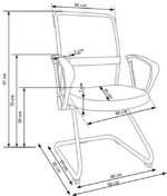 Fotel pracowniczy VIRE SKID 58 cm czarny do biura i gabinetu - obrazek 5