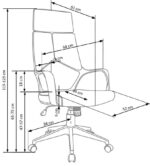 Fotel gabinetowy VOYAGER 64 cm niebieski / czarny do biura i gabinetu - obrazek 3