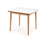 Stół rozkładany BARRET 80x90 - 190 cm dąb lefkas / biały mat / biały MDF do jadalni - obrazek 13