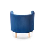 Fotel wypoczynkowy CLUBBY 2 66 cm granatowy / naturalny velvet do salonu - obrazek 2