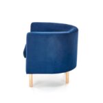 Fotel wypoczynkowy CLUBBY 2 66 cm granatowy / naturalny velvet do salonu - obrazek 4