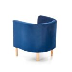 Fotel wypoczynkowy CLUBBY 2 66 cm granatowy / naturalny velvet do salonu - obrazek 5