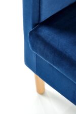 Fotel wypoczynkowy CLUBBY 2 66 cm granatowy / naturalny velvet do salonu - obrazek 6