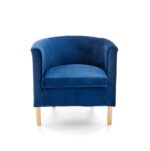 Fotel wypoczynkowy CLUBBY 2 66 cm granatowy / naturalny velvet do salonu - obrazek 10