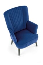 Fotel wypoczynkowy DELGADO 75 cm granatowy velvet do salonu - obrazek 7