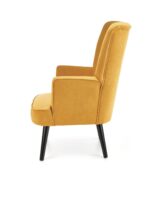 Fotel wypoczynkowy DELGADO 75 cm musztardowy velvet do salonu - obrazek 2
