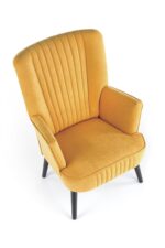 Fotel wypoczynkowy DELGADO 75 cm musztardowy velvet do salonu - obrazek 7