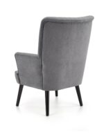 Fotel wypoczynkowy DELGADO 75 cm popielaty velvet do salonu - obrazek 2