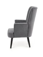 Fotel wypoczynkowy DELGADO 75 cm popielaty velvet do salonu - obrazek 3
