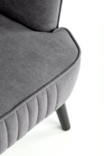 Fotel wypoczynkowy DELGADO 75 cm popielaty velvet do salonu - obrazek 5