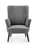 Fotel wypoczynkowy DELGADO 75 cm popielaty velvet do salonu - obrazek 7