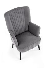 Fotel wypoczynkowy DELGADO 75 cm popielaty velvet do salonu - obrazek 8