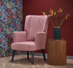 Fotel wypoczynkowy DELGADO 75 cm różowy velvet do salonu - obrazek 3