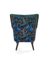 Fotel wypoczynkowy PAGONI 67 cm ciemny zielony / czarny velvet do salonu - obrazek 3