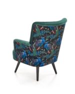 Fotel wypoczynkowy PAGONI 67 cm ciemny zielony / czarny velvet do salonu - obrazek 4