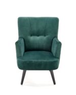 Fotel wypoczynkowy PAGONI 67 cm ciemny zielony / czarny velvet do salonu - obrazek 8