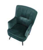 Fotel wypoczynkowy PAGONI 67 cm ciemny zielony / czarny velvet do salonu - obrazek 9