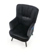 Fotel wypoczynkowy PAGONI 67 cm czarny velvet do salonu - obrazek 4