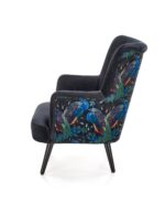 Fotel wypoczynkowy PAGONI 67 cm czarny velvet do salonu - obrazek 5