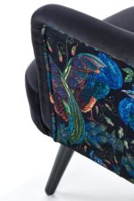 Fotel wypoczynkowy PAGONI 67 cm czarny velvet do salonu - obrazek 7