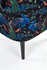 Fotel wypoczynkowy PAGONI 67 cm czarny velvet do salonu - obrazek 8
