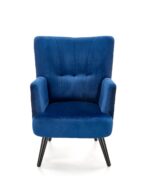 Fotel wypoczynkowy PAGONI 67 cm granatowy / czarny velvet do salonu - obrazek 2