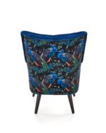 Fotel wypoczynkowy PAGONI 67 cm granatowy / czarny velvet do salonu - obrazek 4