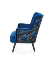 Fotel wypoczynkowy PAGONI 67 cm granatowy / czarny velvet do salonu - obrazek 5