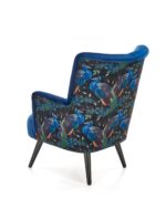 Fotel wypoczynkowy PAGONI 67 cm granatowy / czarny velvet do salonu - obrazek 6