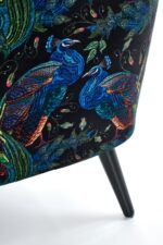 Fotel wypoczynkowy PAGONI 67 cm granatowy / czarny velvet do salonu - obrazek 9
