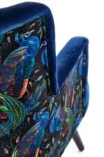 Fotel wypoczynkowy PAGONI 67 cm granatowy / czarny velvet do salonu - obrazek 10