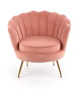 Fotel wypoczynkowy AMORINITO 81 cm różowy velvet do salonu - obrazek 5