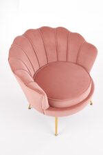 Fotel wypoczynkowy AMORINITO 81 cm różowy velvet do salonu - obrazek 6