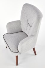 Fotel wypoczynkowy BISHOP 76 cm jasny popielaty do salonu - obrazek 9