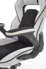 Fotel gabinetowy SONIC 68 cm jasny popielaty / czarny do biura i gabinetu - obrazek 4