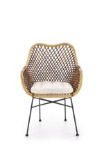 Krzesło K336 rattan naturalny naturalny / ciemny brąz do jadalni - obrazek 6