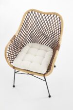 Krzesło K336 rattan naturalny naturalny / ciemny brąz do jadalni - obrazek 7