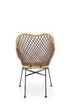 Krzesło K336 rattan naturalny naturalny / ciemny brąz do jadalni - obrazek 8