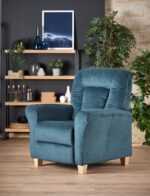 Fotel rozkładany BARD 90 cm niebieski z funkcją relax do salonu - obrazek 2