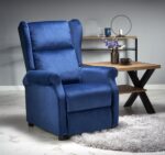 Fotel rozkładany AGUSTIN 2 75 cm granatowy velvet BLUVEL z funkcją relax - obrazek 3