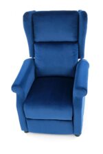 Fotel rozkładany AGUSTIN 2 75 cm granatowy velvet BLUVEL z funkcją relax - obrazek 7