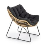 Fotel wypoczynkowy WHISPER 81 cm naturalny / czarny do salonu - obrazek 2