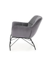 Fotel wypoczynkowy BELTON 74 cm popielaty velvet do salonu - obrazek 2